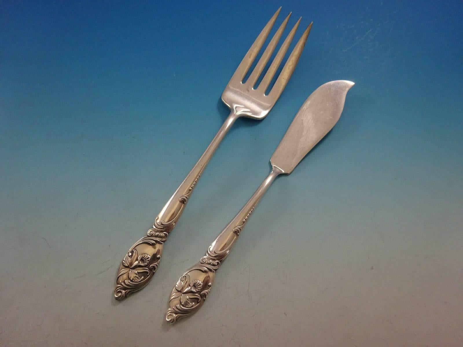 Enchanting Orchid by Westmorland Sterling Silver Flatware Set 8 Service 62 Pcs For Sale 2