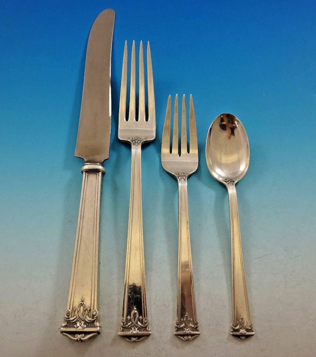 Trianon by International Sterling Silver Flatware Set 12 Service 51 Pcs Dinner In Excellent Condition In Big Bend, WI