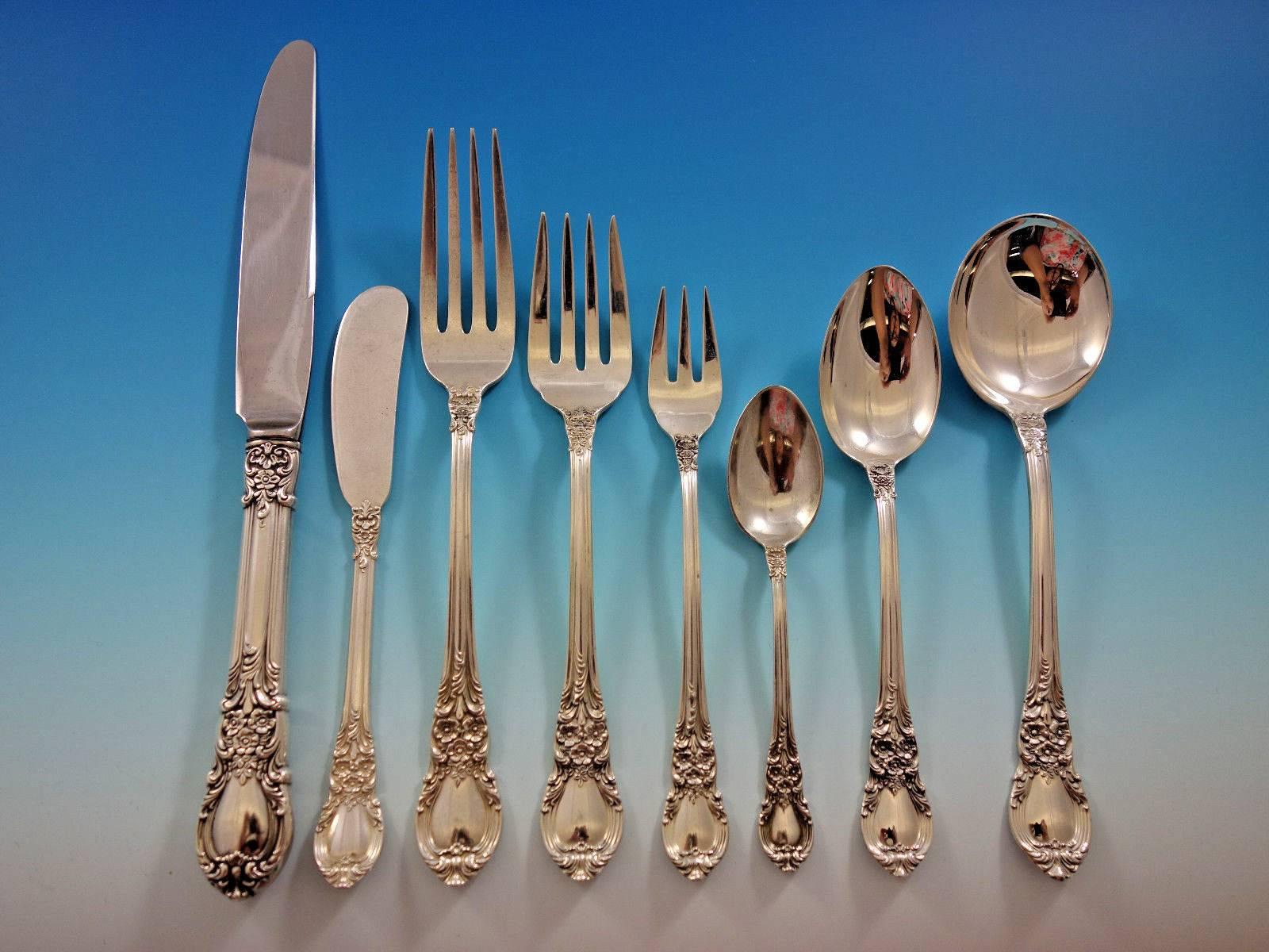 American Victorian by Lunt Sterling Silver Flatware Set 18 Service 147 Pieces 4