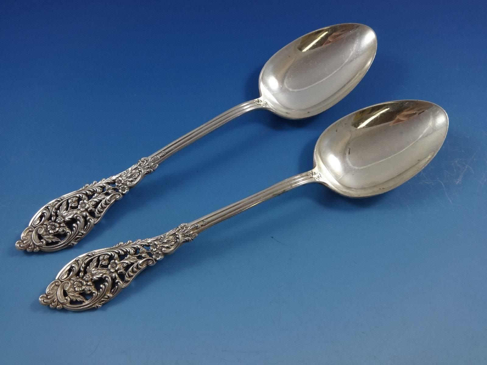 REED & BARTON FLORENTINE LACE STERLING SILVER SERVING SPOON 8 5/8" NO MONO 