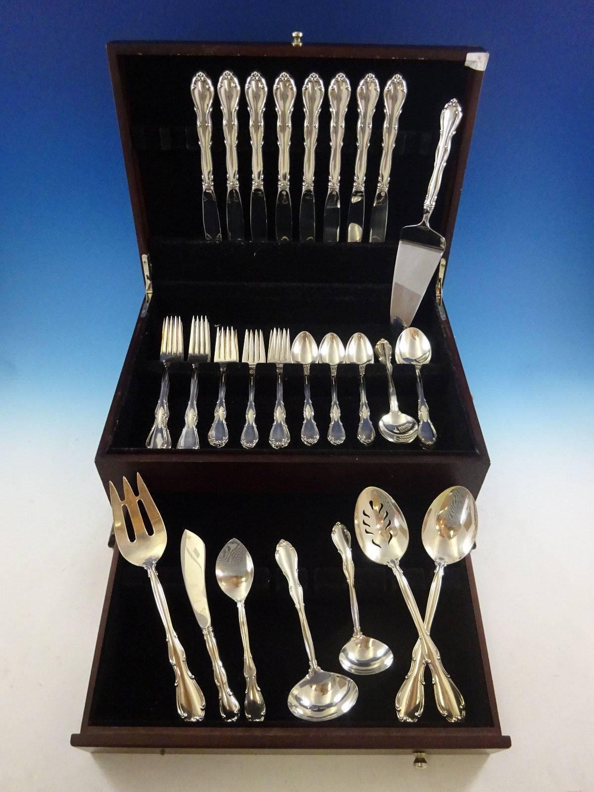 Fontana by Towle sterling silver dinner size flatware set - 48 pieces. This set includes: 

eight dinner size knives, 9 3/4