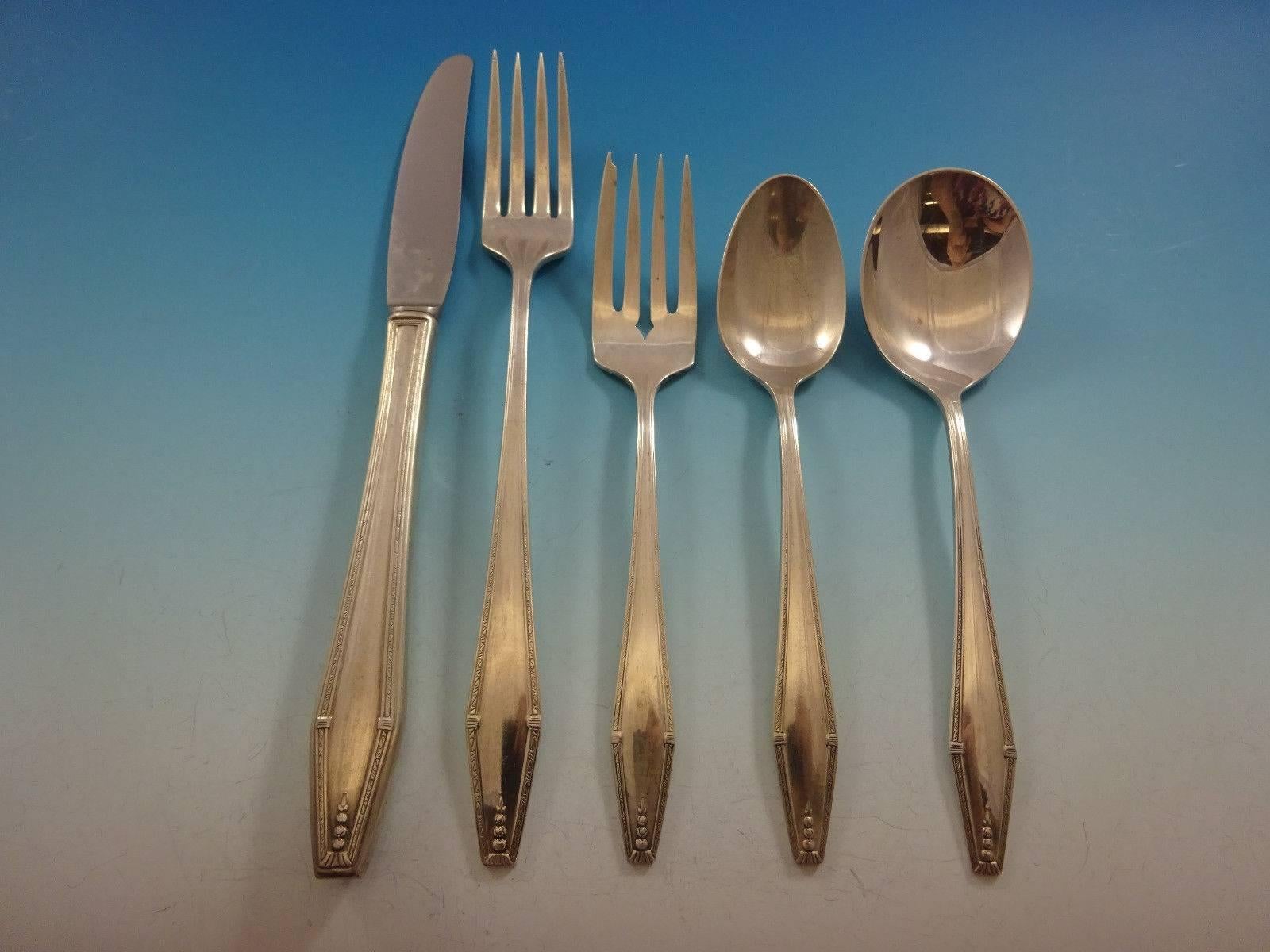 Formality by State House Sterling Silver Flatware Set for 12 Service 61 Pieces In Excellent Condition For Sale In Big Bend, WI
