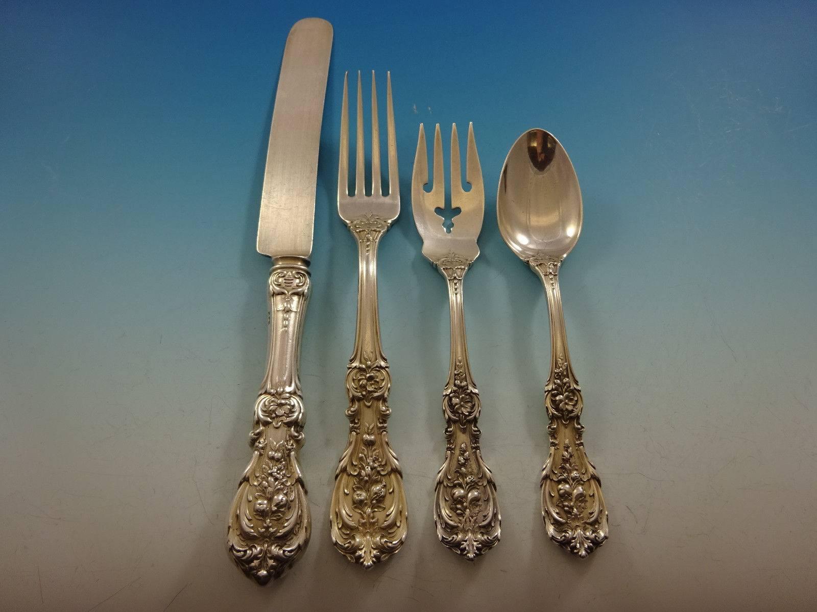 Francis I Old by Reed and Barton Sterling Silver Flatware Set Service 87 Pcs In Excellent Condition In Big Bend, WI