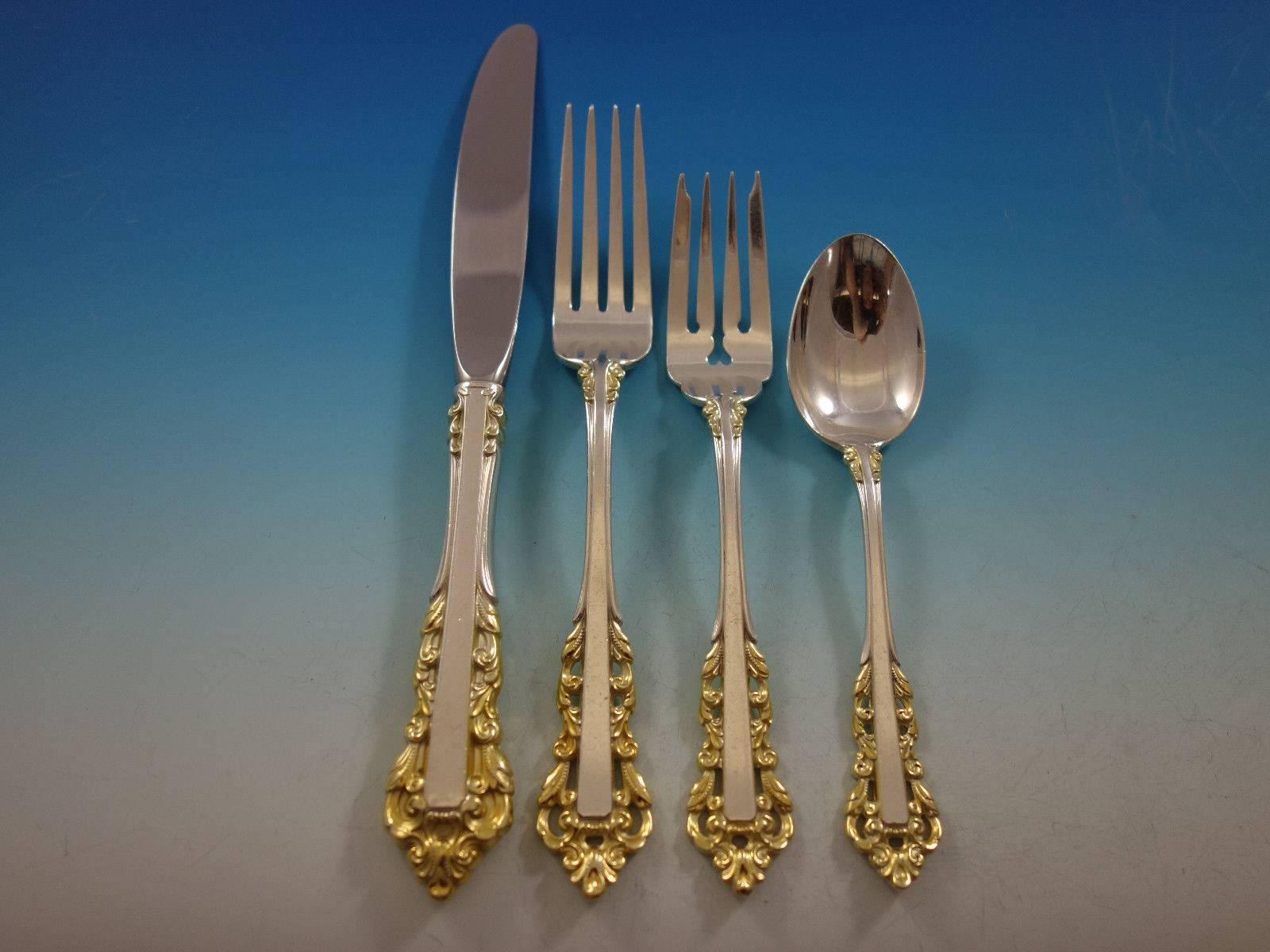 Medici Gold Accent by Gorham Sterling Silver Flatware 27 Pieces 1
