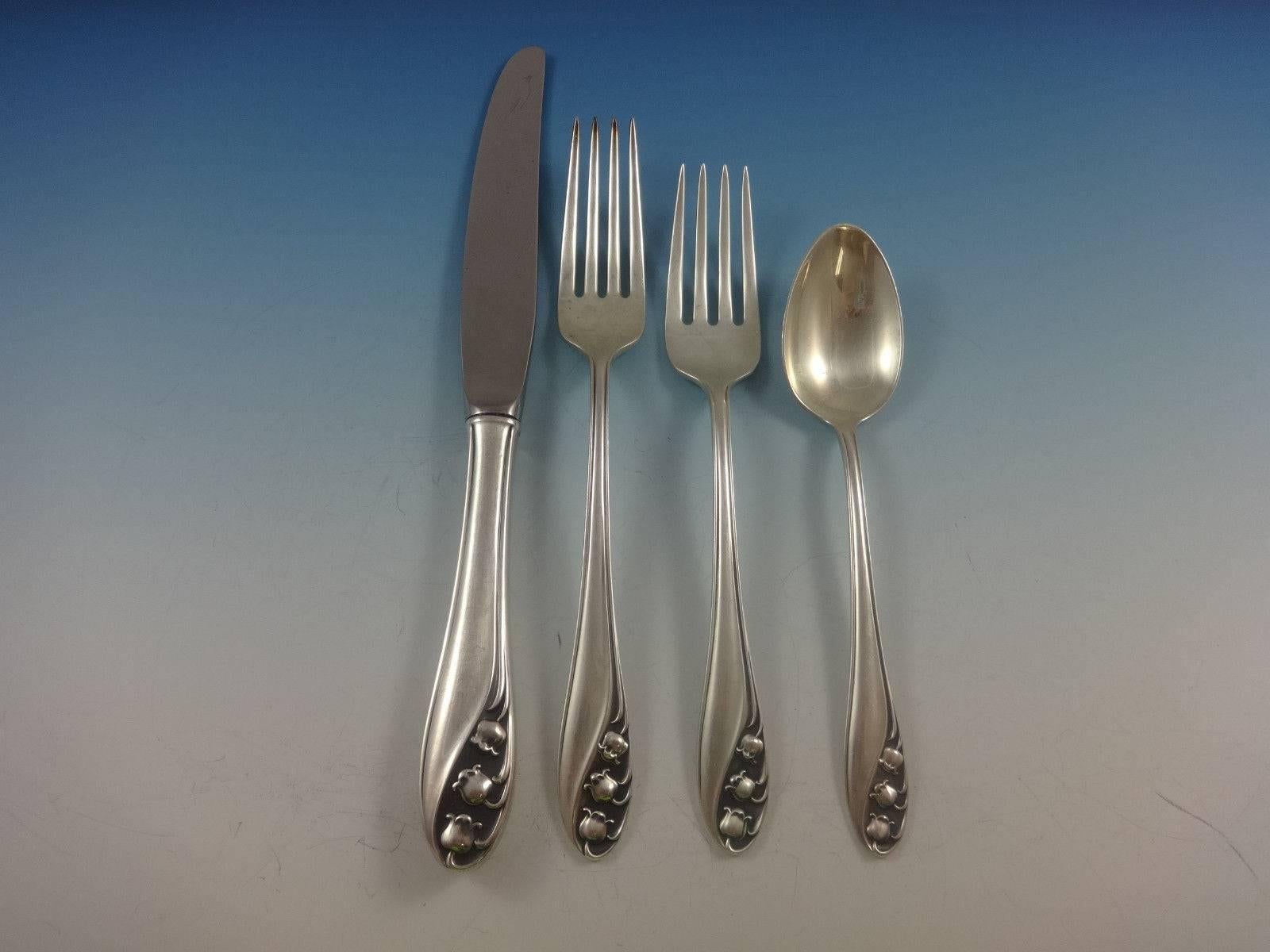 Lily of the Valley by Gorham Sterling Silver Flatware Set Service 40 Pieces In Excellent Condition For Sale In Big Bend, WI