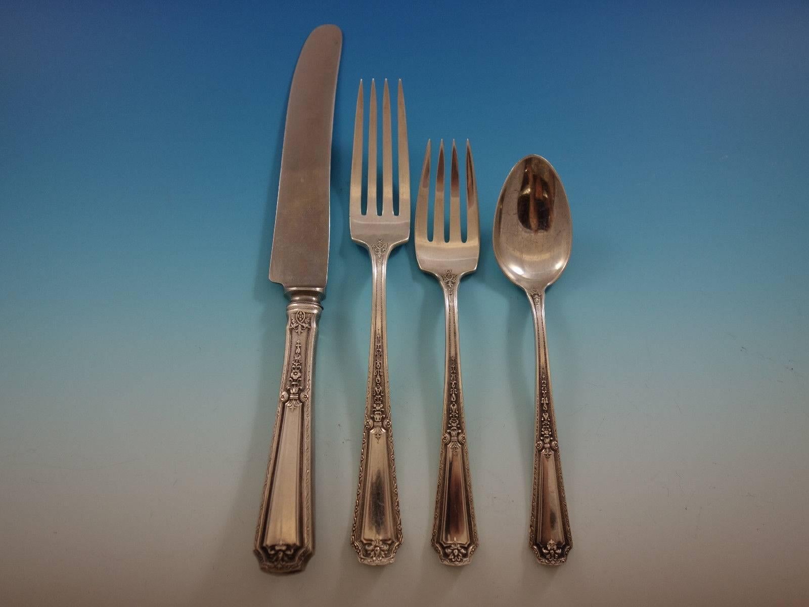 American Louis XIV by Towle Sterling Silver Flatware Set for 12 Service 91 Pieces For Sale