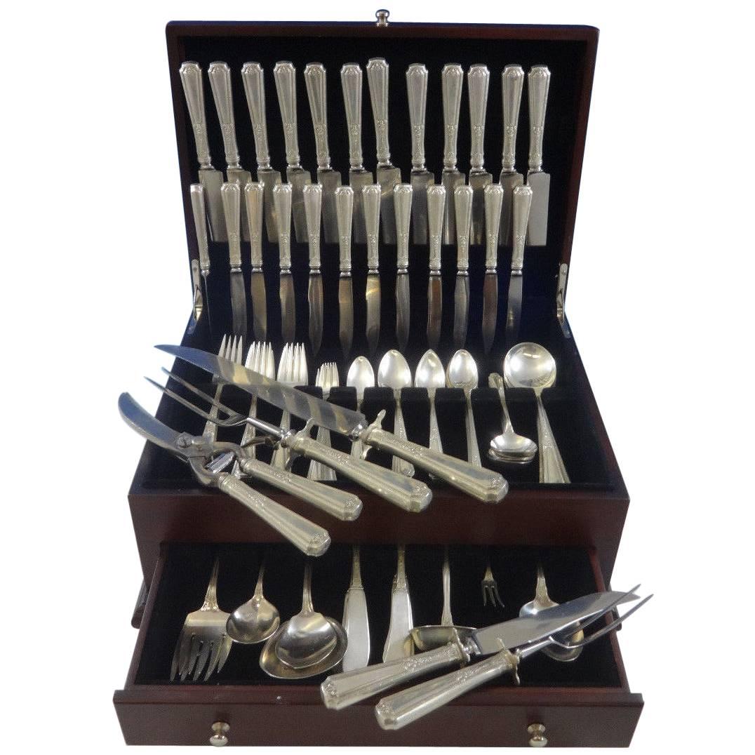 Louis XIV by Towle sterling silver flatware set of 146 pieces. This set includes: 

12 knives, 9 1/4
