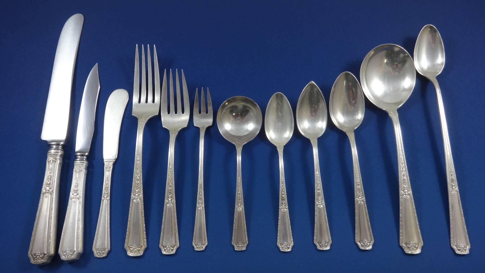 American Louis XIV by Towle Sterling Silver Flatware Set for 12 Service, Huge 146 Pieces For Sale