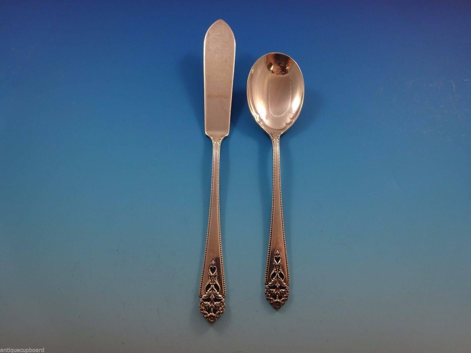Juego de cubiertos Queen's Lace by International Sterling Silver Servicio de cena 45 piezas en venta 2