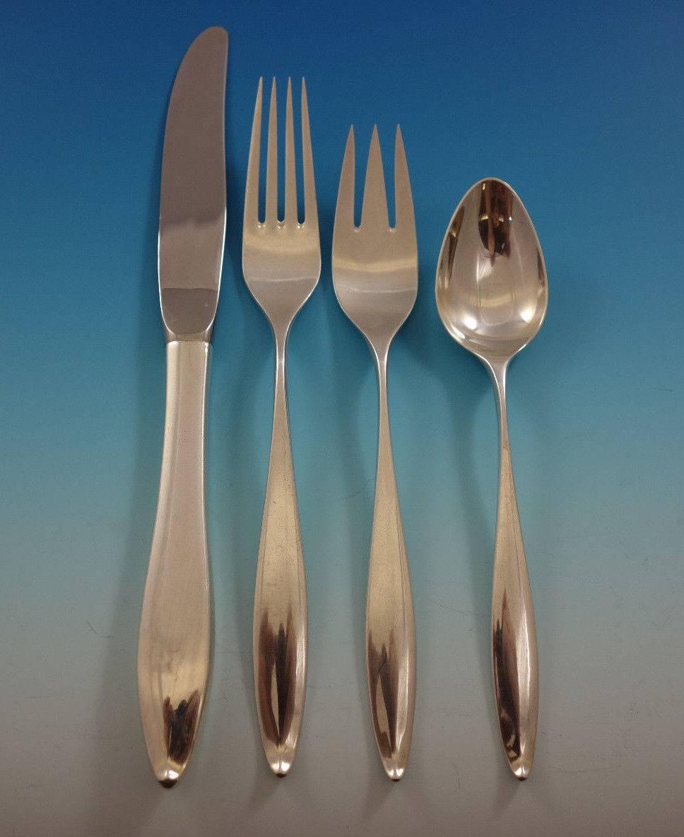 Vespera by Towle Sterling Silver Flatware Set for 8 Service 34 Pieces Modern In Excellent Condition For Sale In Big Bend, WI