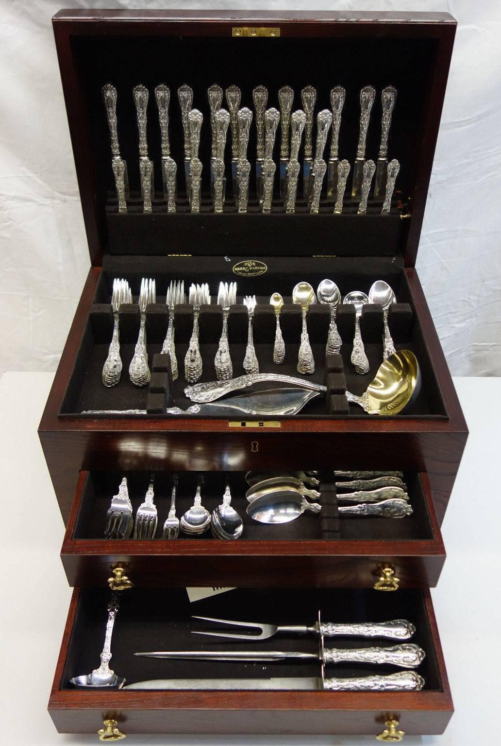 Monumental Paris by Gorham, circa 1900, sterling silver flatware set, 159 pieces. The pattern 