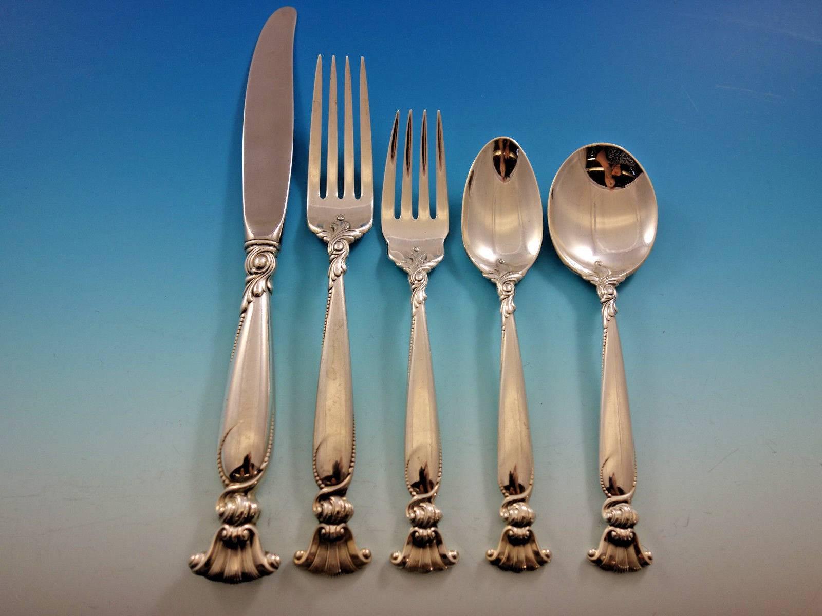 Romance of the Sea by Wallace Sterling Silver Flatware Set for 12 Service 60 Pcs For Sale 2