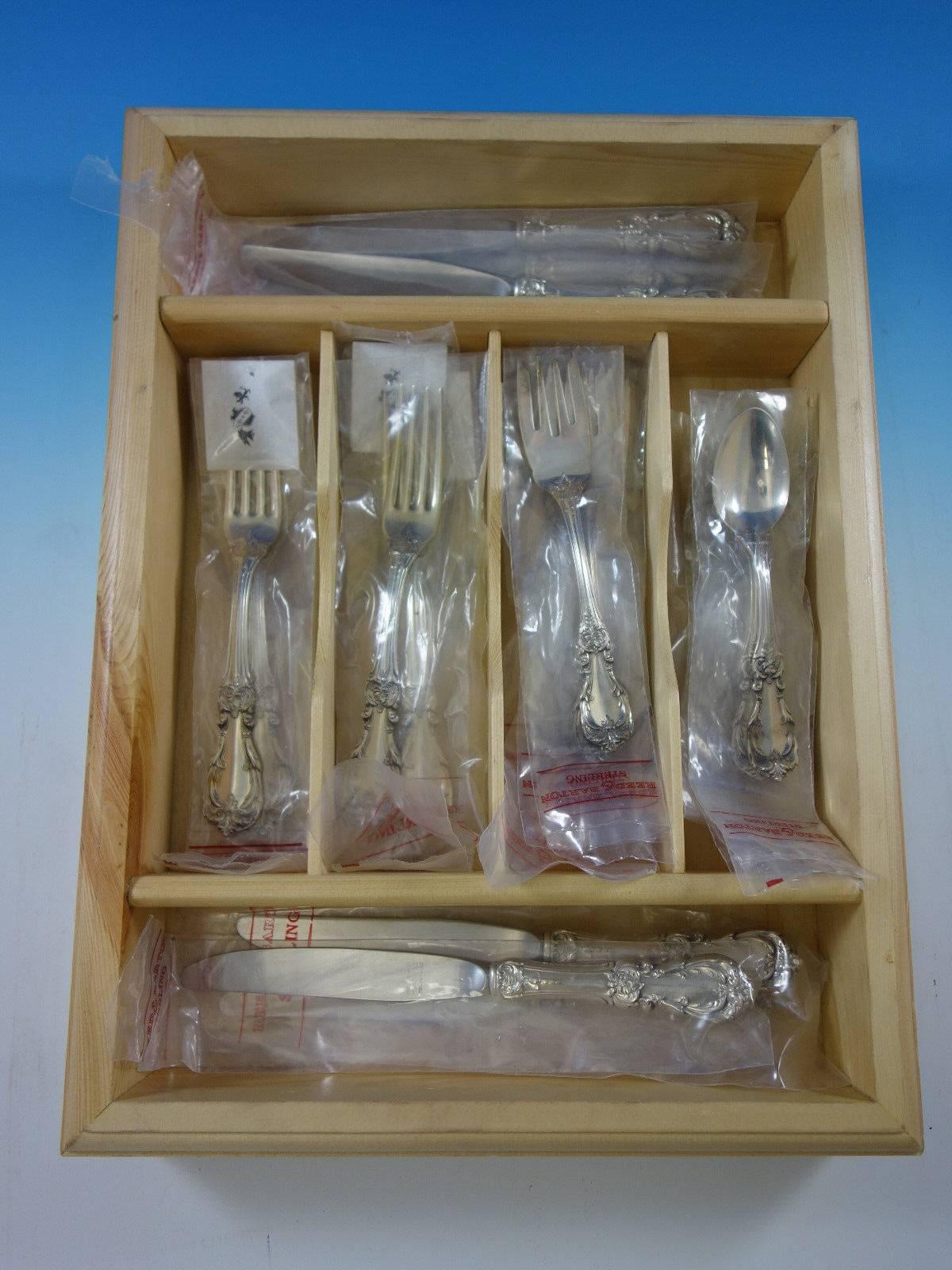 Burgundy by Reed and Barton Sterling Silver Flatware Set Service 24 Pieces New In Excellent Condition In Big Bend, WI