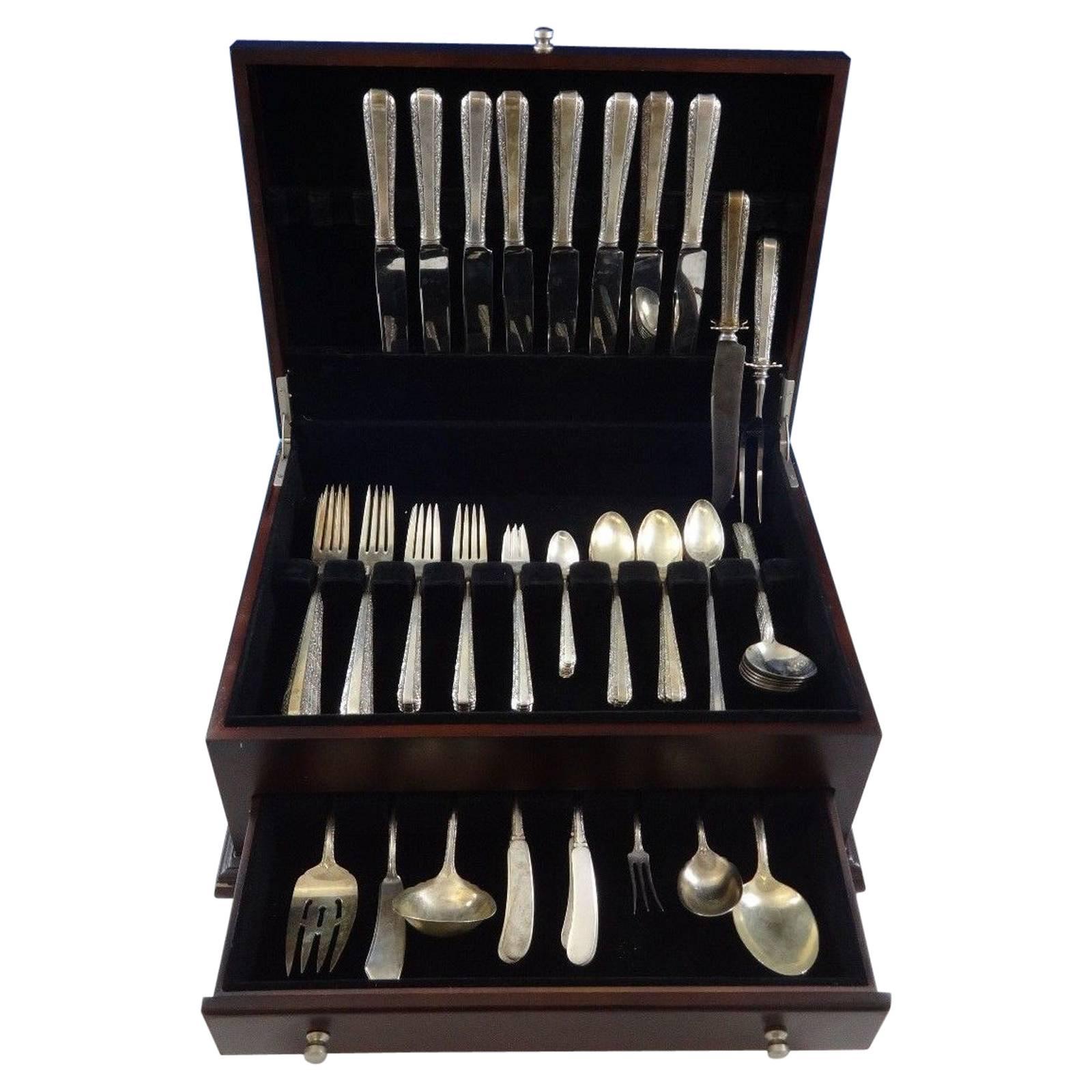 Candlelight by Towle sterling silver dinner size flatware set, 80 pieces. This set includes: 

Eight dinner size knives, 9 5/8
