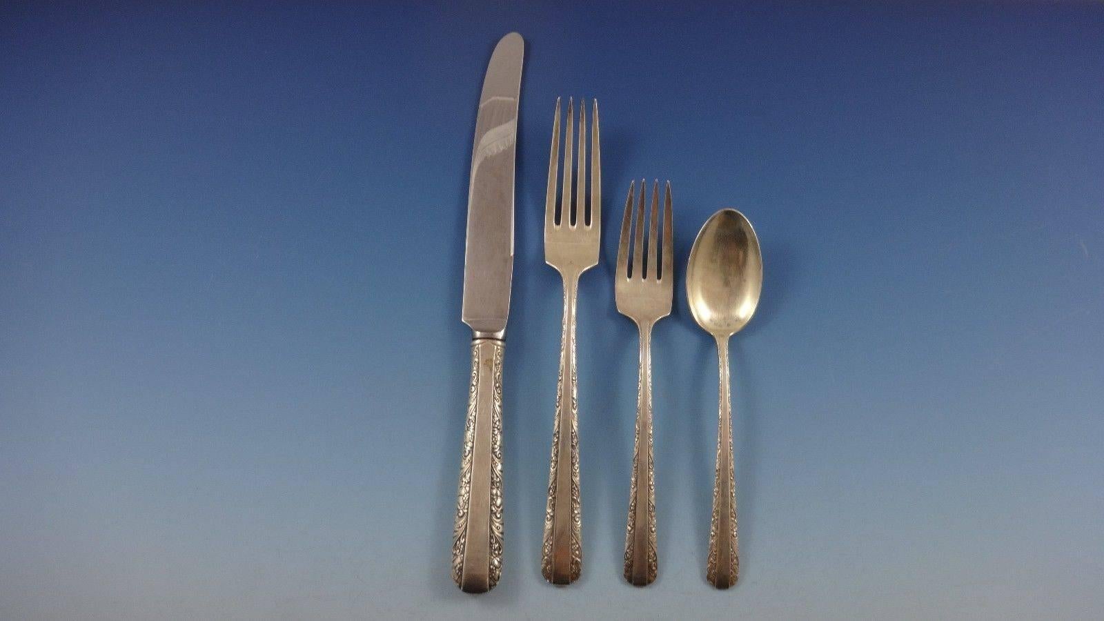 Candlelight by Towle Sterling Silver Flatware Set 8 Service 80 Pcs Dinner Size In Excellent Condition For Sale In Big Bend, WI
