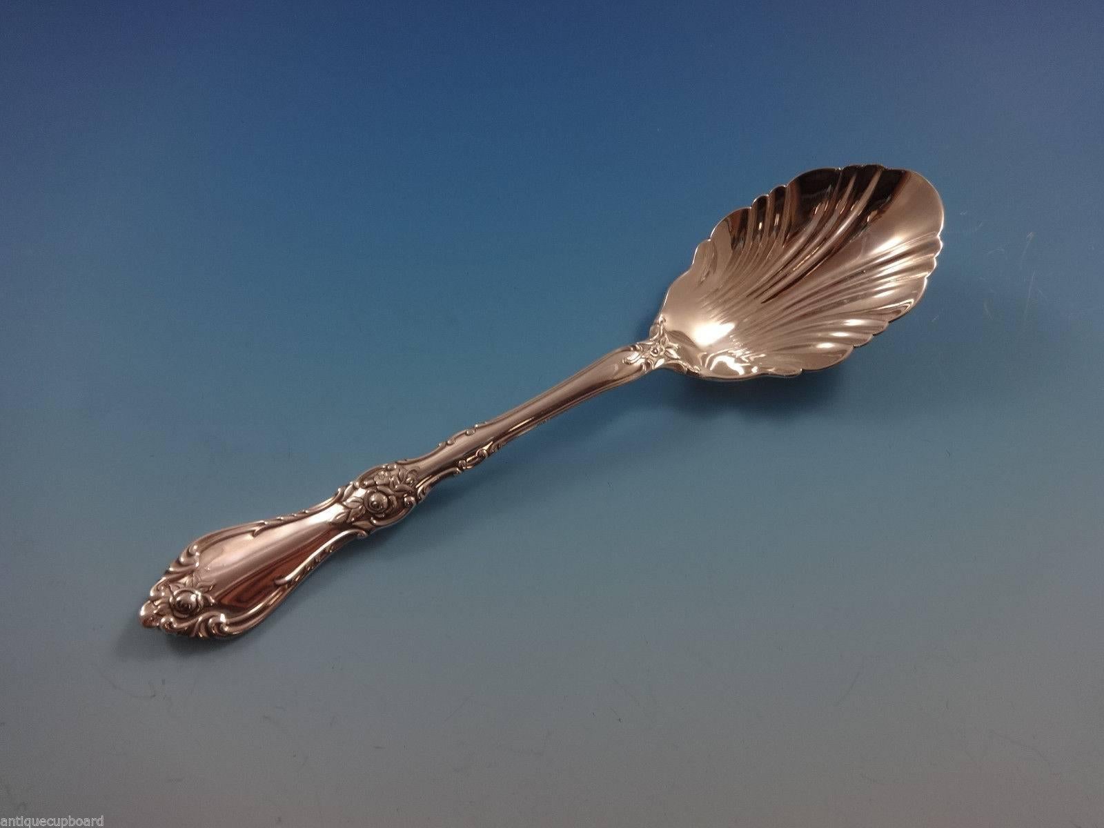Mid-20th Century Royal Rose by Wallace Sterling Silver Flatware Set for 12 Service 50 Pieces For Sale