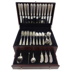 George II Rex by Watson Sterling Silver Flatware Dinner Size Set Service 75 Pcs