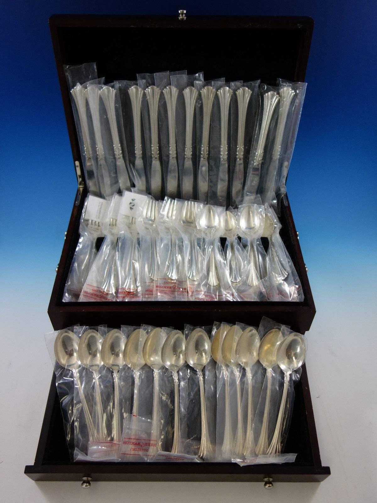 18th Century by Reed & Barton Sterling Silver Flatware Set Service New In Excellent Condition In Big Bend, WI