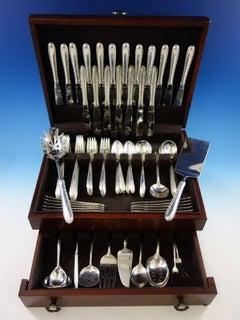 Silver Flutes by Towle Sterling Silver Flatware Set for 18 Service 122 Pieces