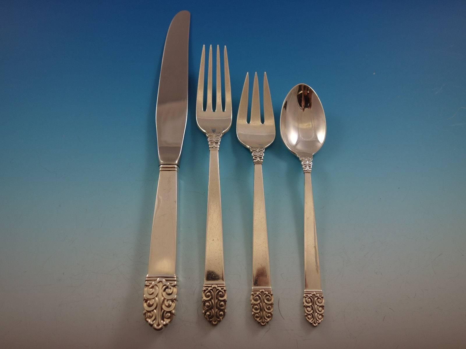 Mid-Century Modern Northern Lights by International Sterling Silver Flatware Set Service, 48 Pieces For Sale