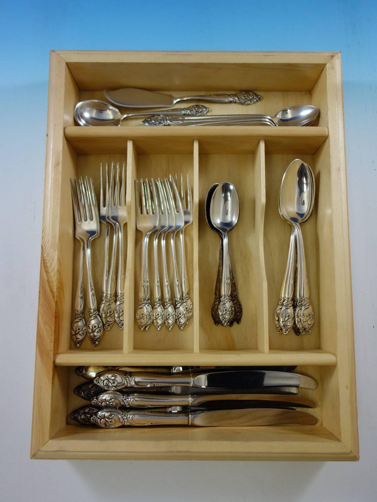 Enchanting Orchid by Westmorland Sterling Silver Flatware Set Service 38 Pcs For Sale 2