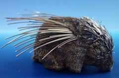 Italian .925 Silver Porcupine with Silver Fur Figurine/Model