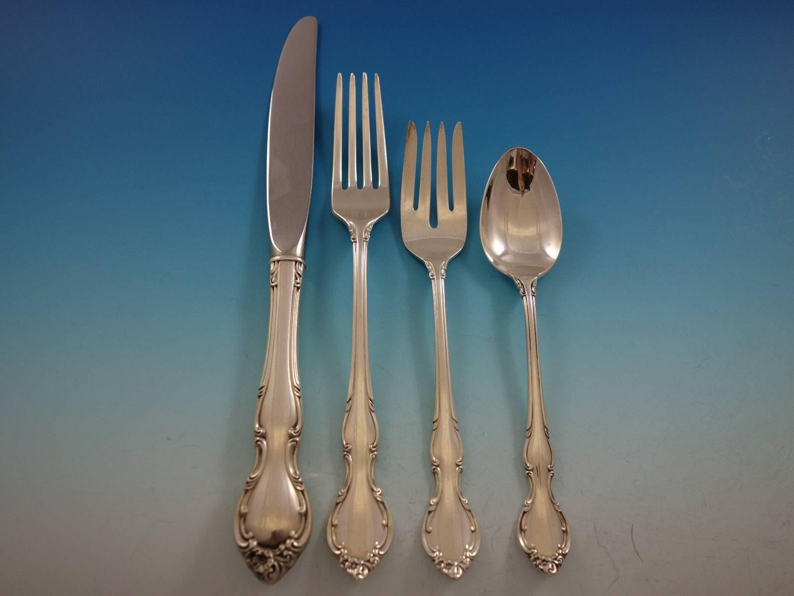 American Pirouette by Alvin Sterling Silver Flatware Service for Eight Set 40 Pieces For Sale