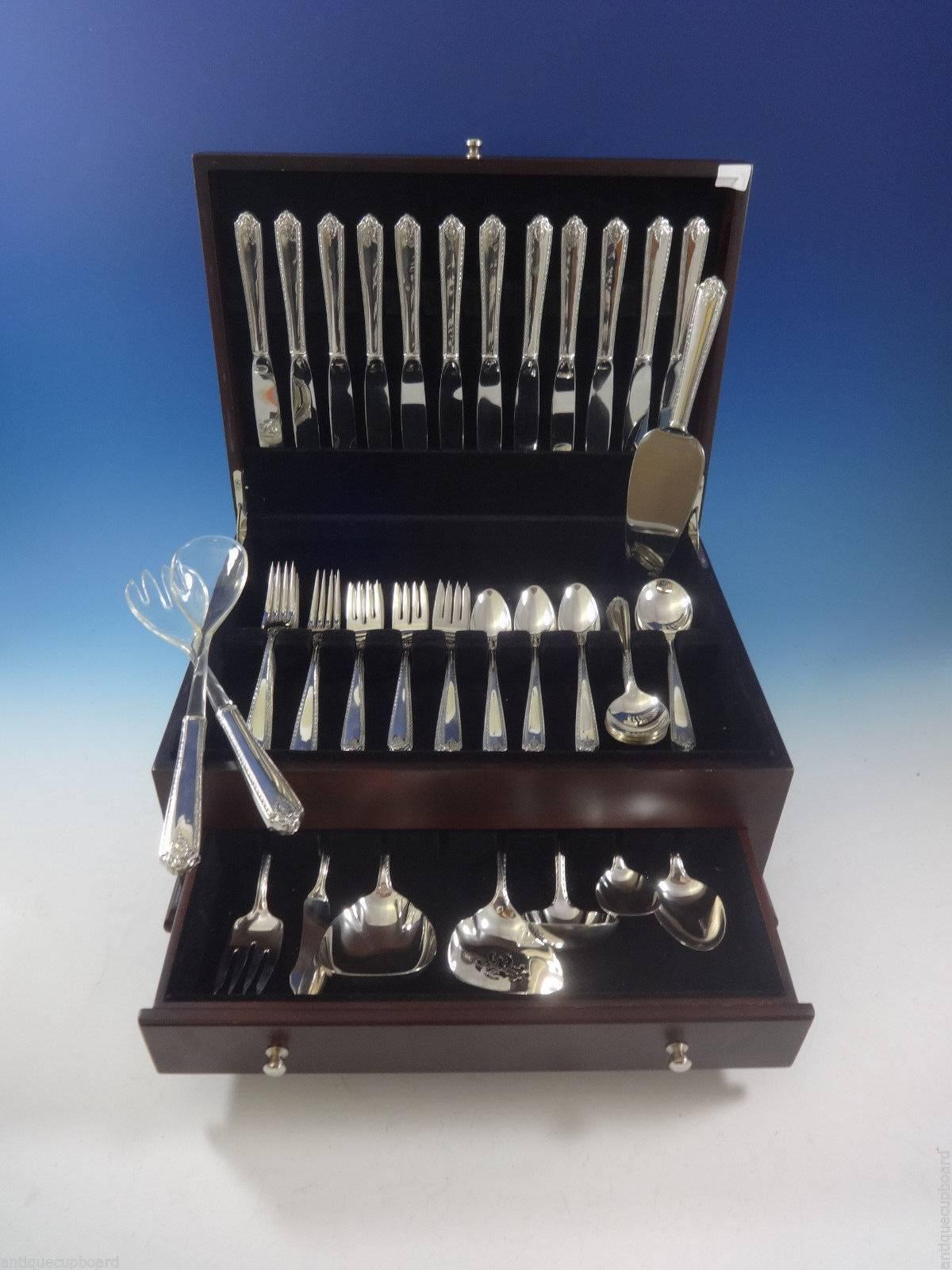 Lady Hilton by Westmorland sterling silver flatware set - 70 pieces. This set includes:

12 knives, 9