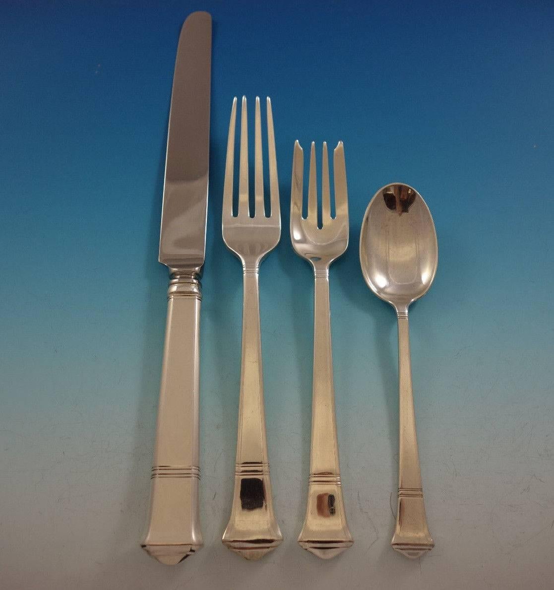 Windham by Tiffany Sterling Silver Flatware Service for 12 Set 48 Pieces Dinner In Excellent Condition In Big Bend, WI