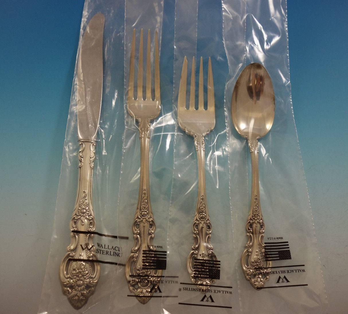 New Grand Victorian by Wallace sterling silver flatware set - 48 pieces. This set includes: 12 knives, 9
