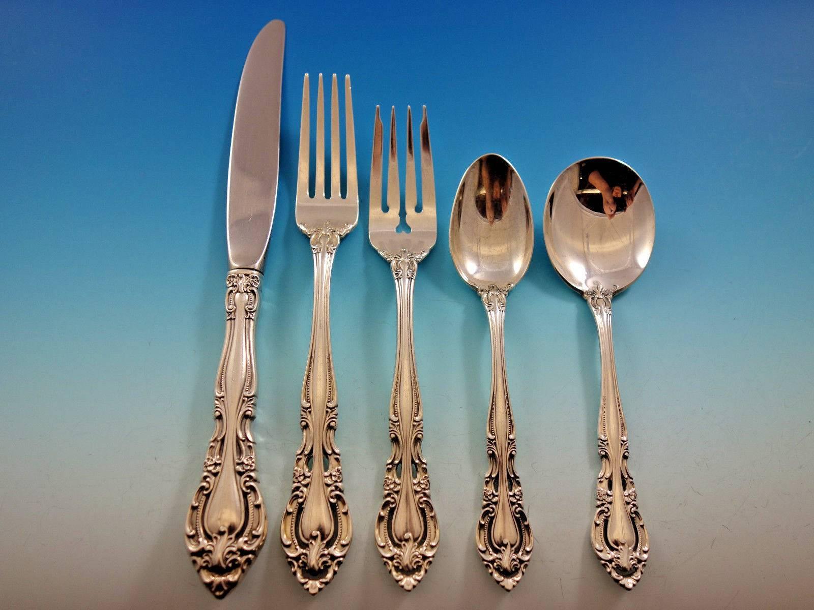 Baronial by Gorham Sterling Silver Flatware Service for 12 Set 65 Pieces Place In Excellent Condition In Big Bend, WI