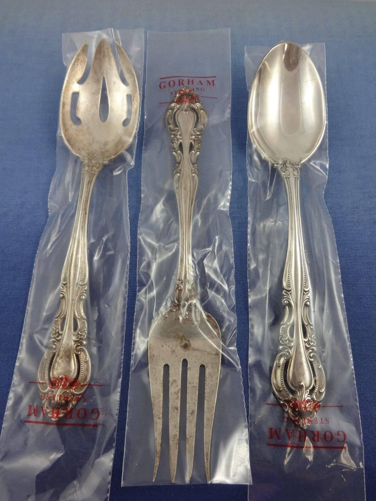 Baronial by Gorham Sterling Silver Place Size Flatware Set Service 45 Pieces New 1