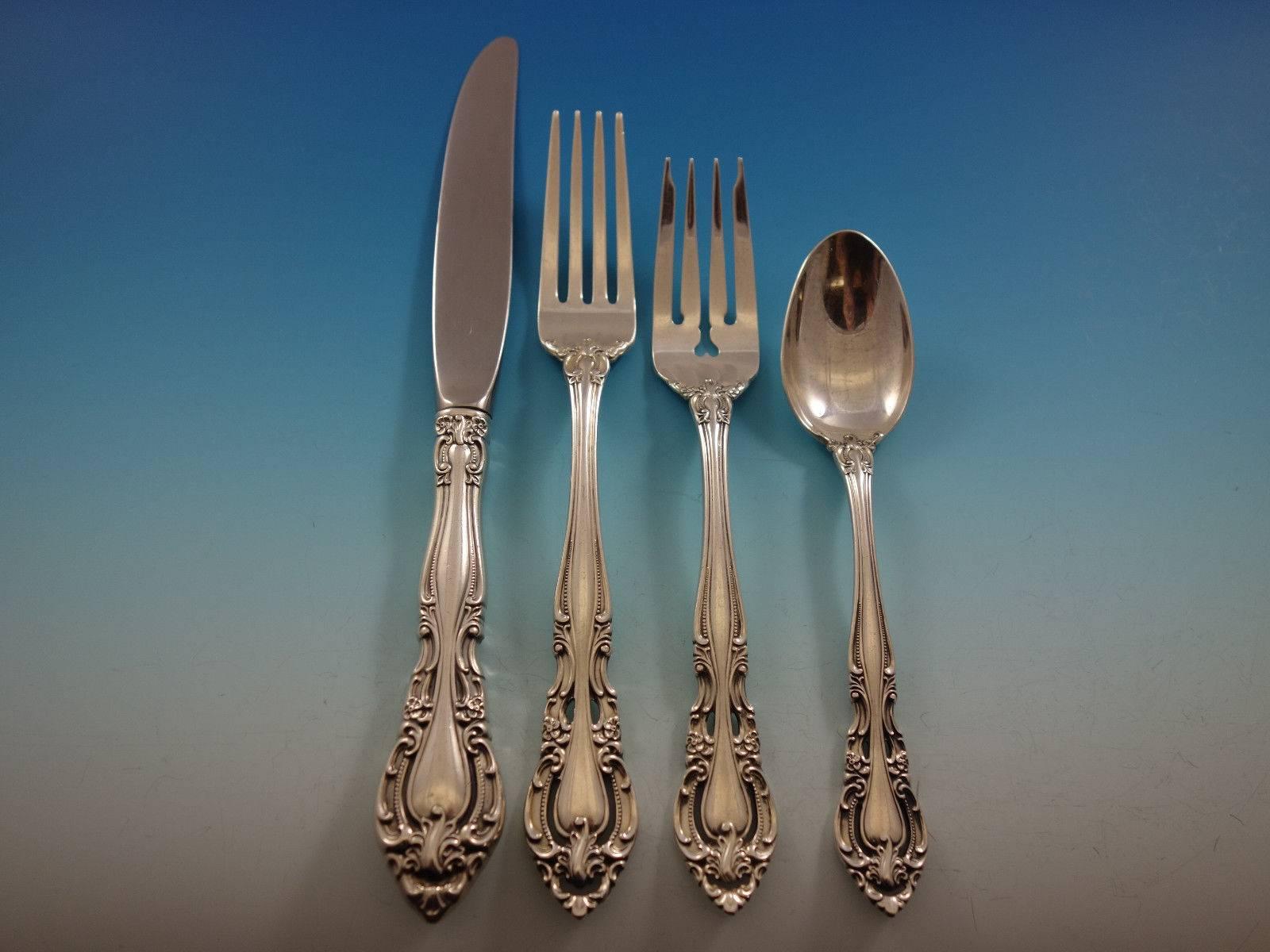 Baronial by Gorham Sterling Silver 8 Luncheon Service Flatware Set of 52 Pieces In Excellent Condition In Big Bend, WI