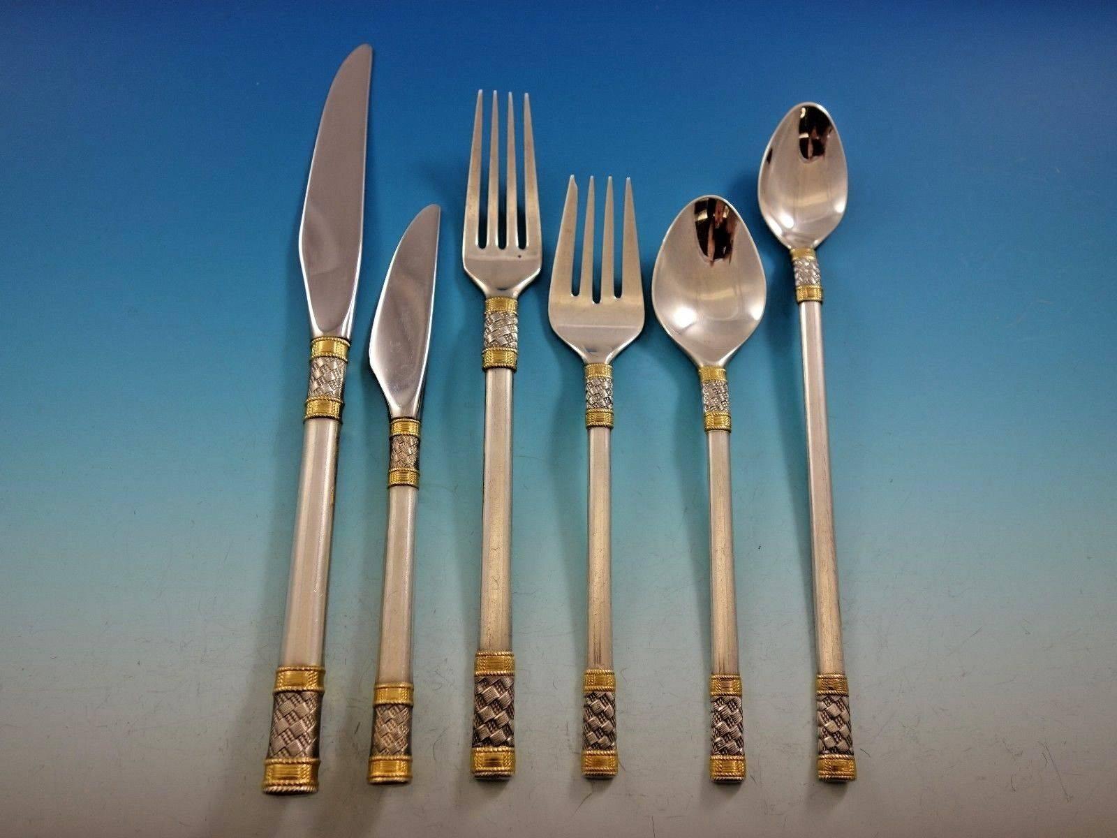 Aegean Weave Gold by Wallace Sterling Silver Flatware Set Service, 53 Pieces 2