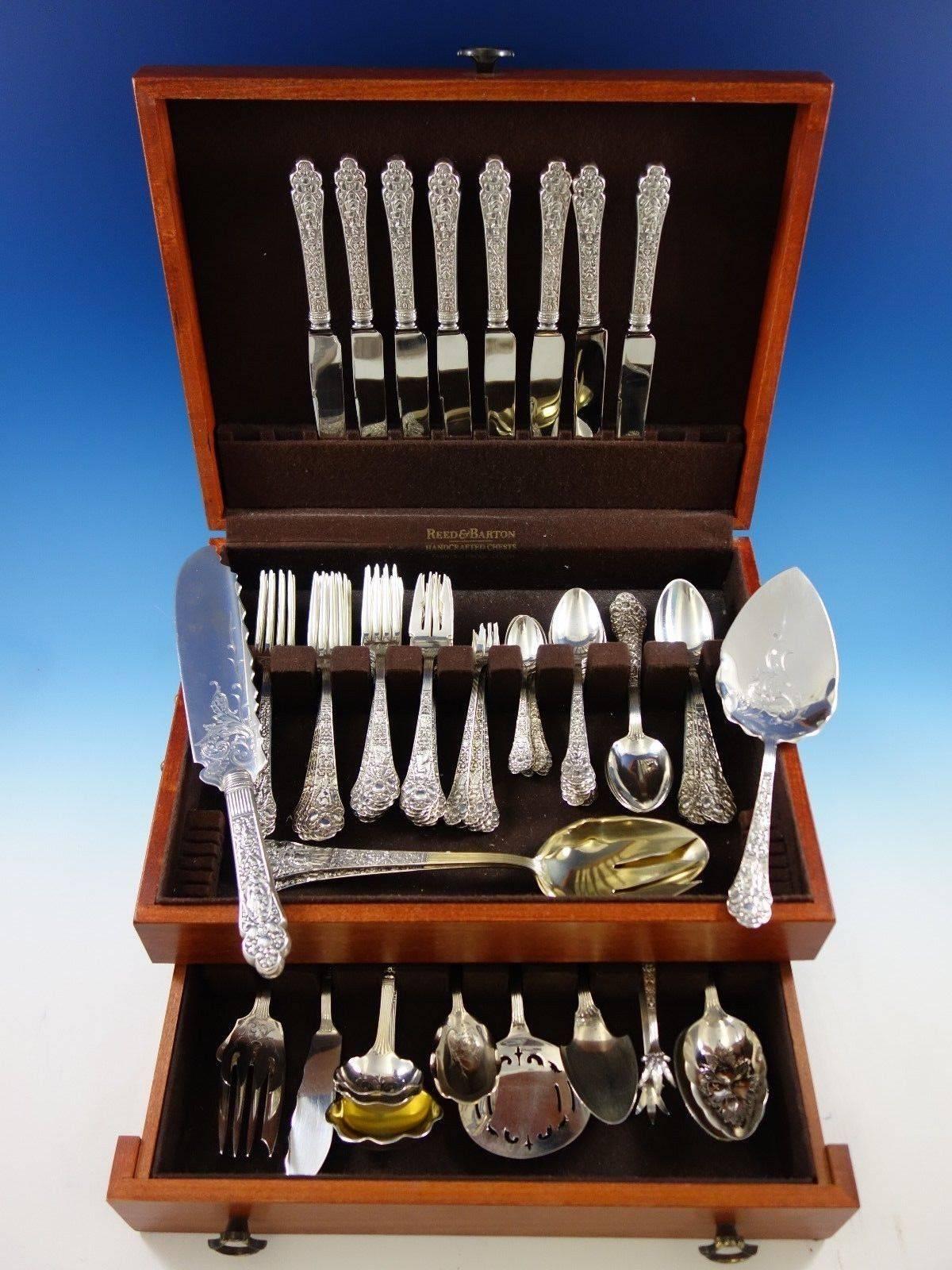 Beautiful Medici Old by Gorham sterling silver Flatware set - 78 pieces. This set includes:

8 Dinner Knives, 9 1/2
