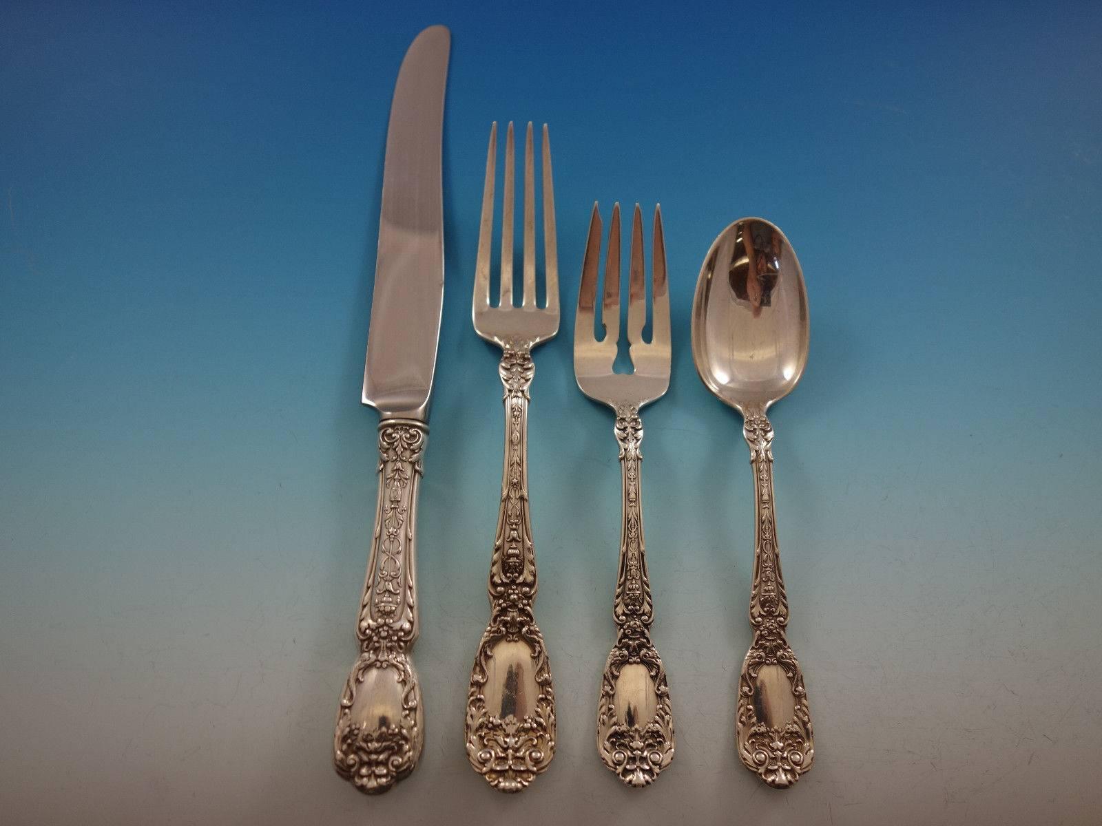 Florentine by Gorham Sterling Silver Flatware Service for 12 Set 115 Pcs Dinner In Excellent Condition In Big Bend, WI