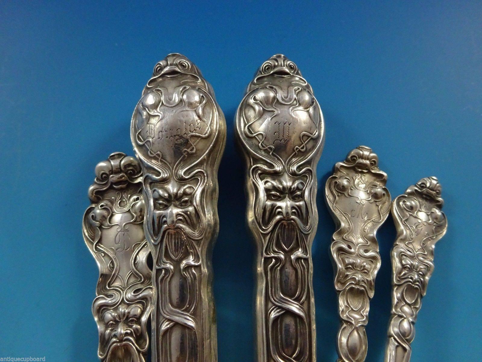 American Douvaine by Unger Sterling Silver Flatware Service Set of 57 Pieces Art Nouveau