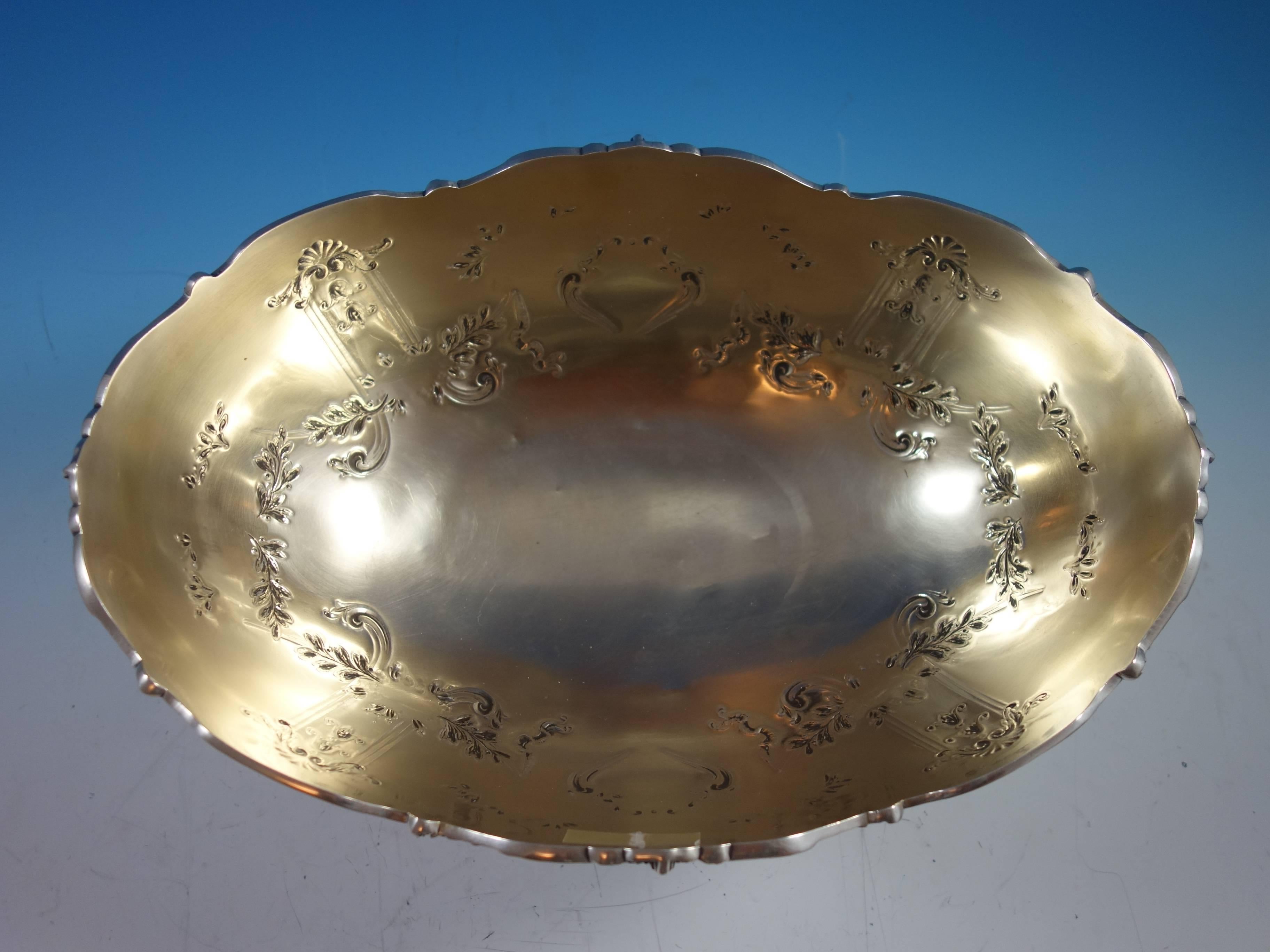 Francis I Reed & Barton Sterling Silver Fruit Bowl Pedestal Gold Wash Hollowware 1