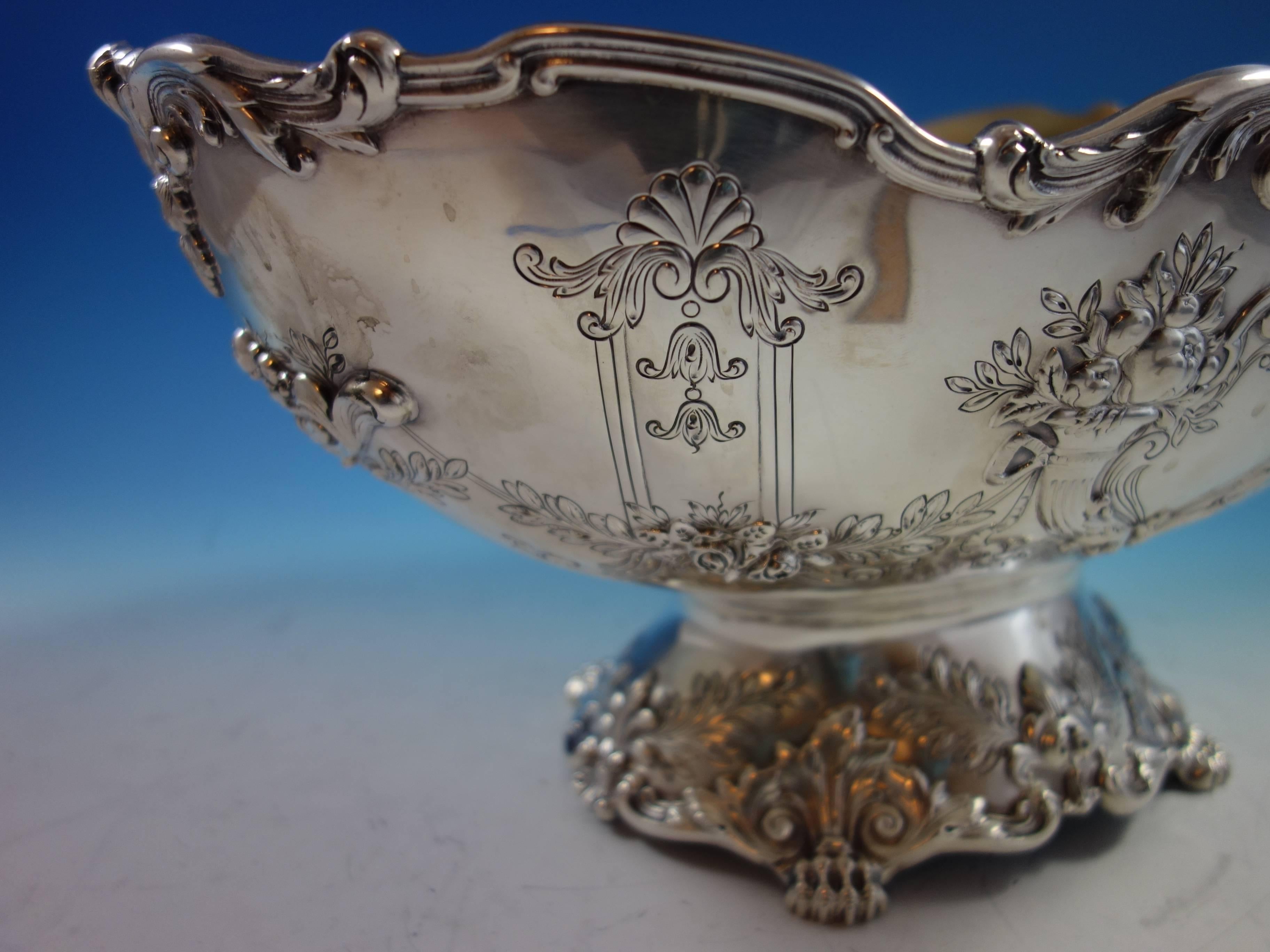 Francis I Reed & Barton Sterling Silver Fruit Bowl Pedestal Gold Wash Hollowware 2