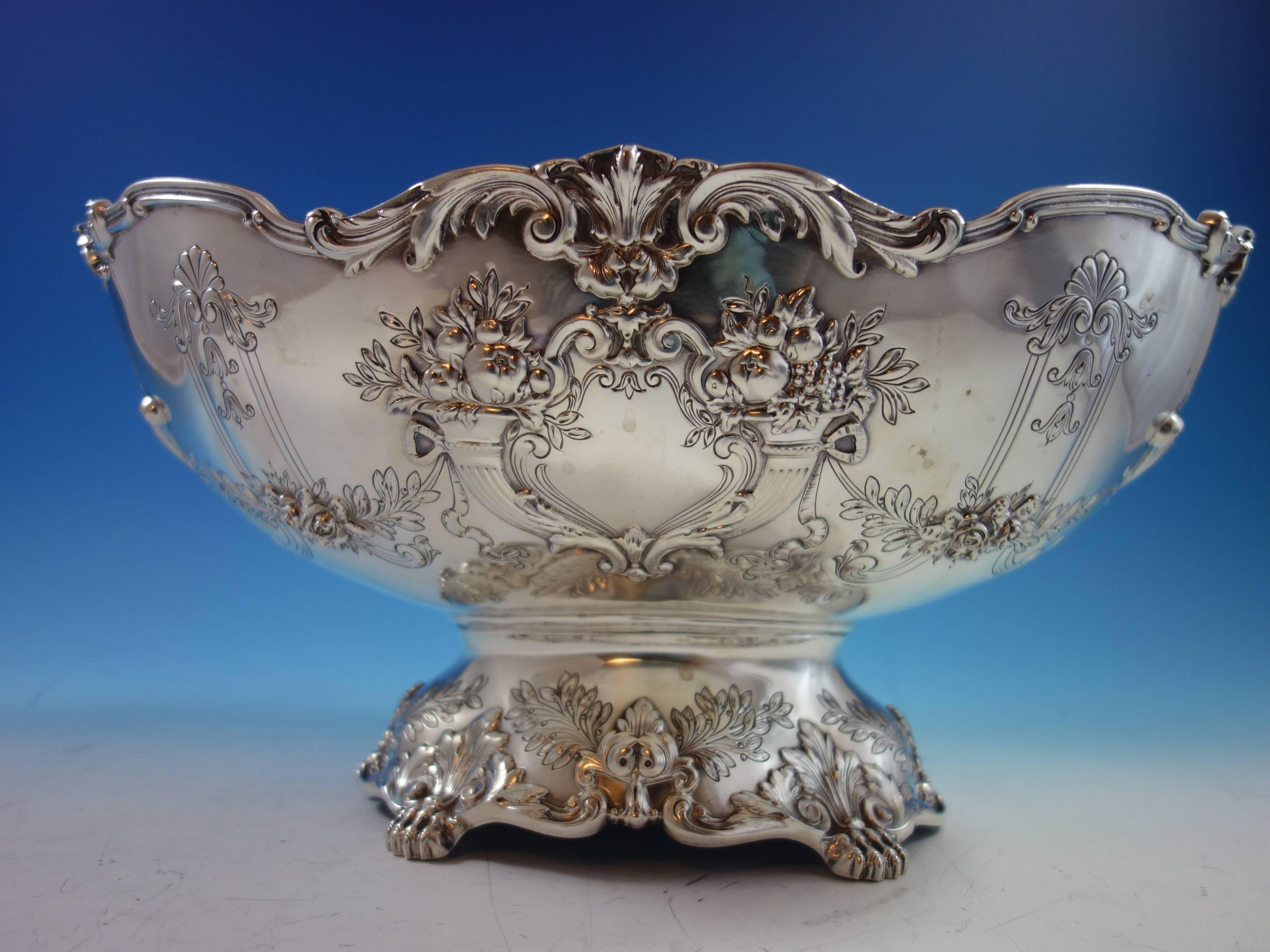 20th Century Francis I Reed & Barton Sterling Silver Fruit Bowl Pedestal Gold Wash Hollowware