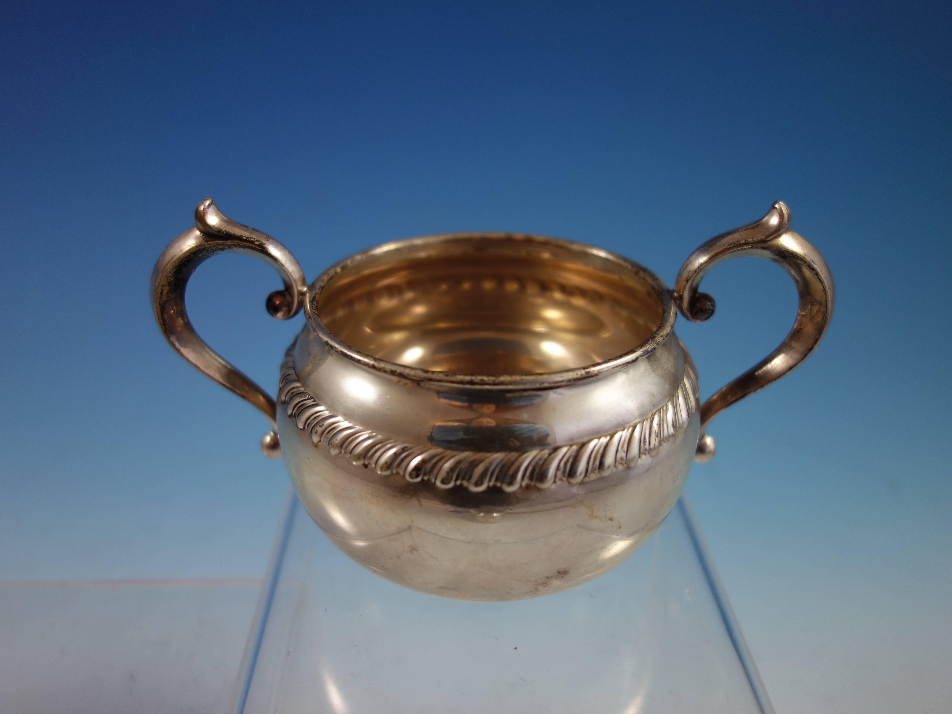 antique silver sugar bowl and creamer set
