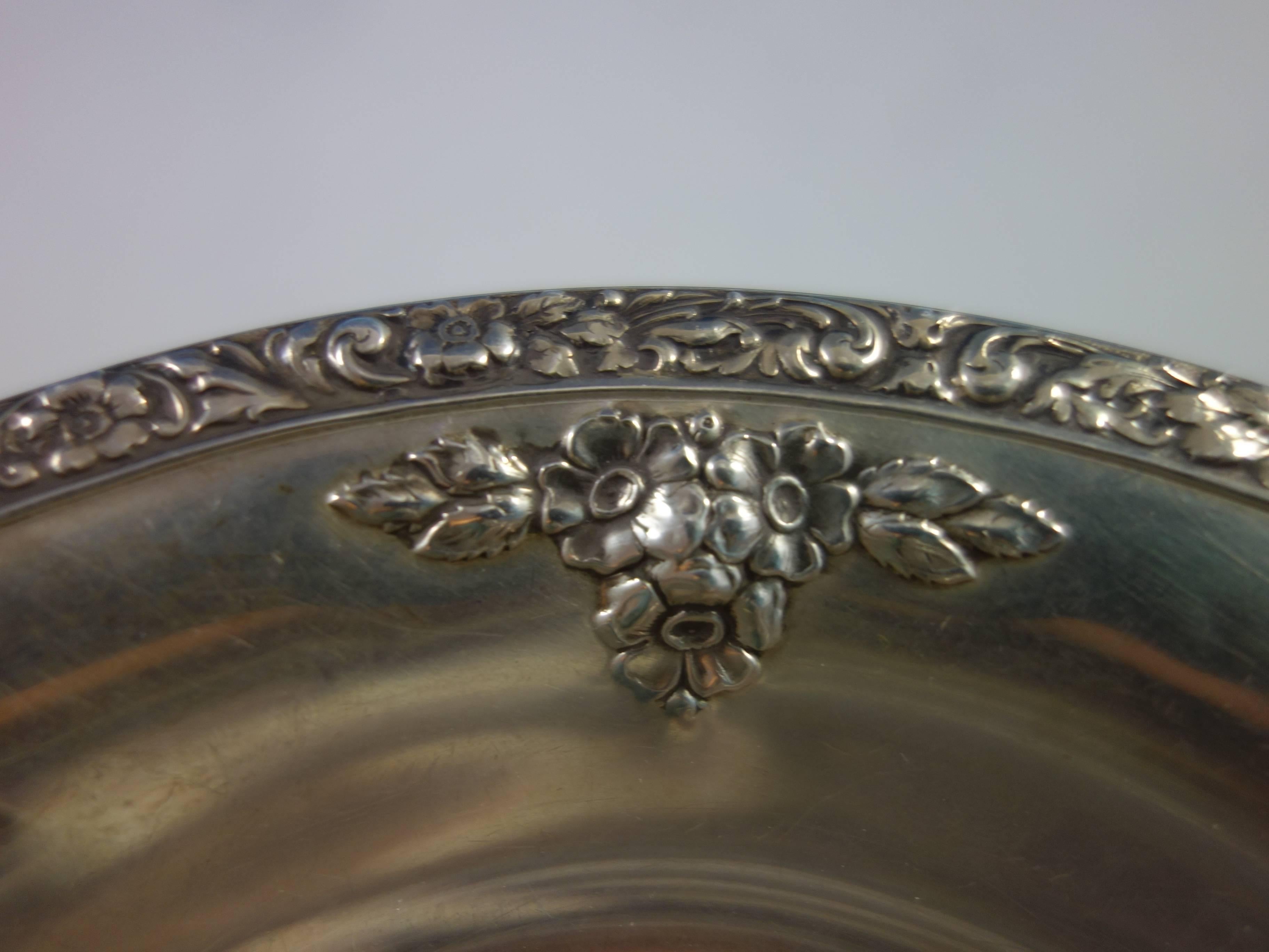 Meadow Rose by Watson Wallace Sterling Silver Candy Dish #A229 Hollowware In Excellent Condition In Big Bend, WI