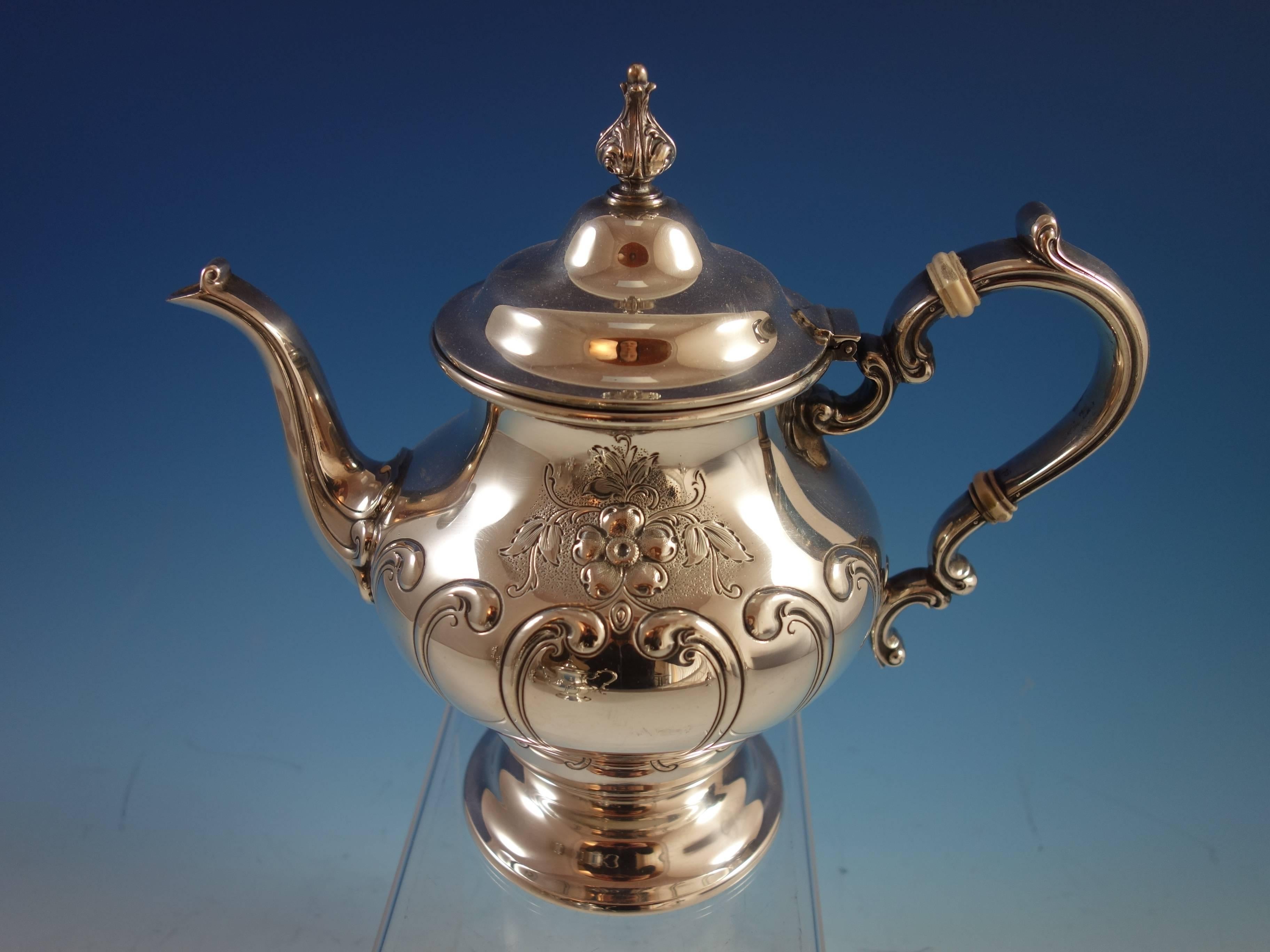 20th Century Chantilly Duchess by Gorham Sterling Silver Tea Set Five Pieces Hollowware