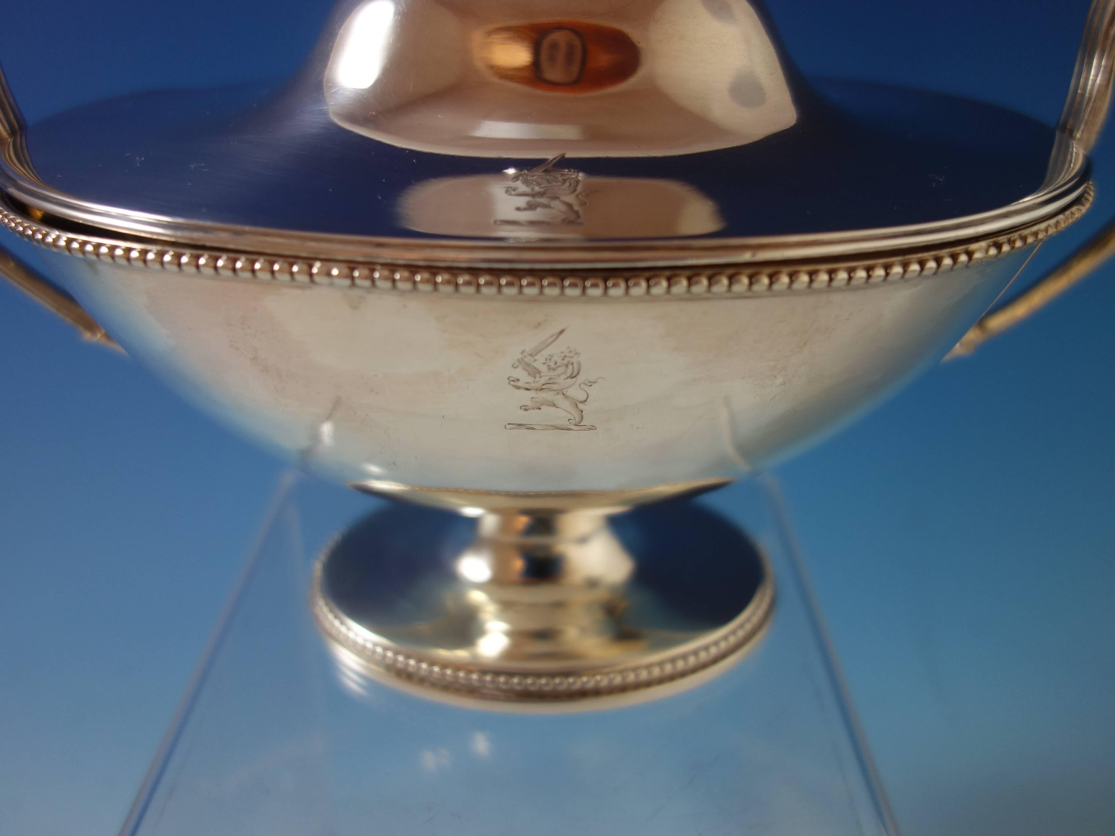 18th Century Robert Hennell I English Sterling Silver Gravy Boat w Cover Hollowware year 1780