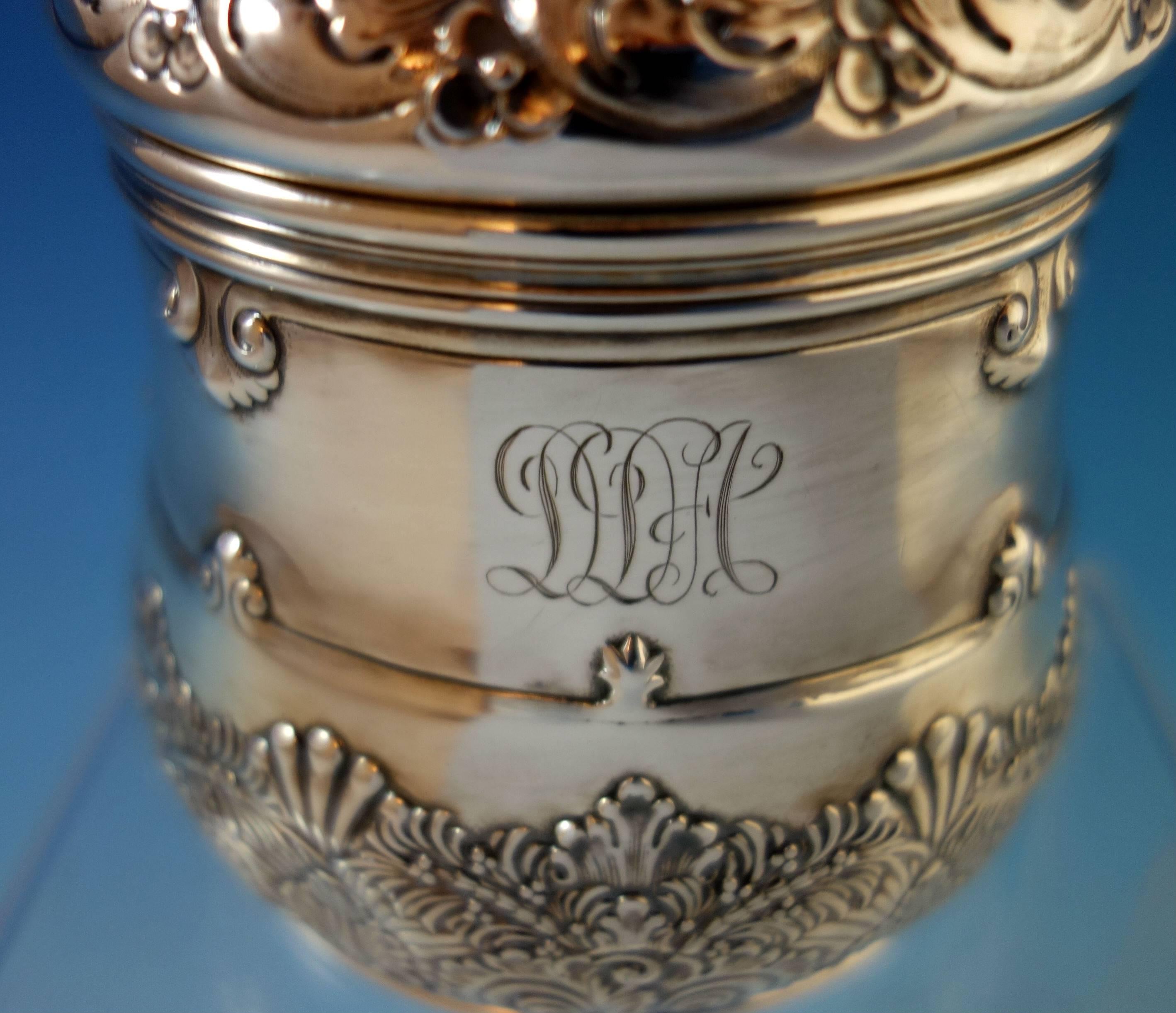 Tiffany & Co. Sterling Silver Tea Caddy Gold Washed Fancy #10444-9066 Hollowware 3