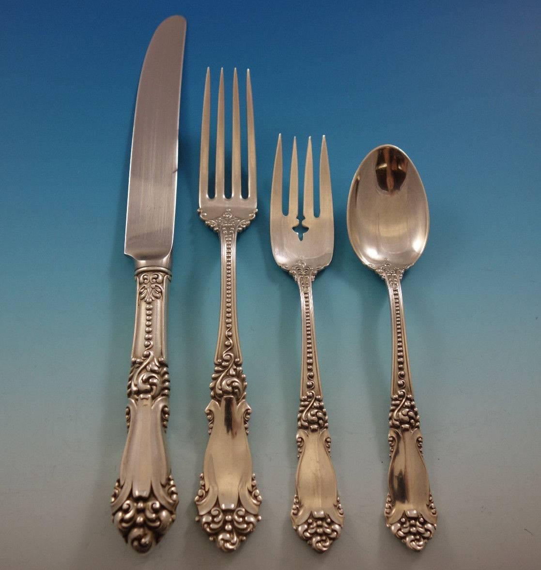 19th Century La Marquise by Reed and Barton Sterling Silver Flatware Set 8 Service 34 pieces