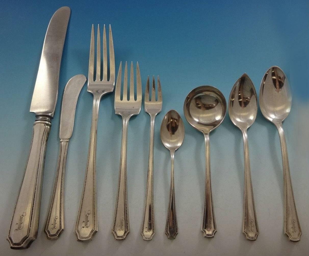 Lady Constance by Towle Sterling Silver Flatware Set Service Dinner F Monogram 3
