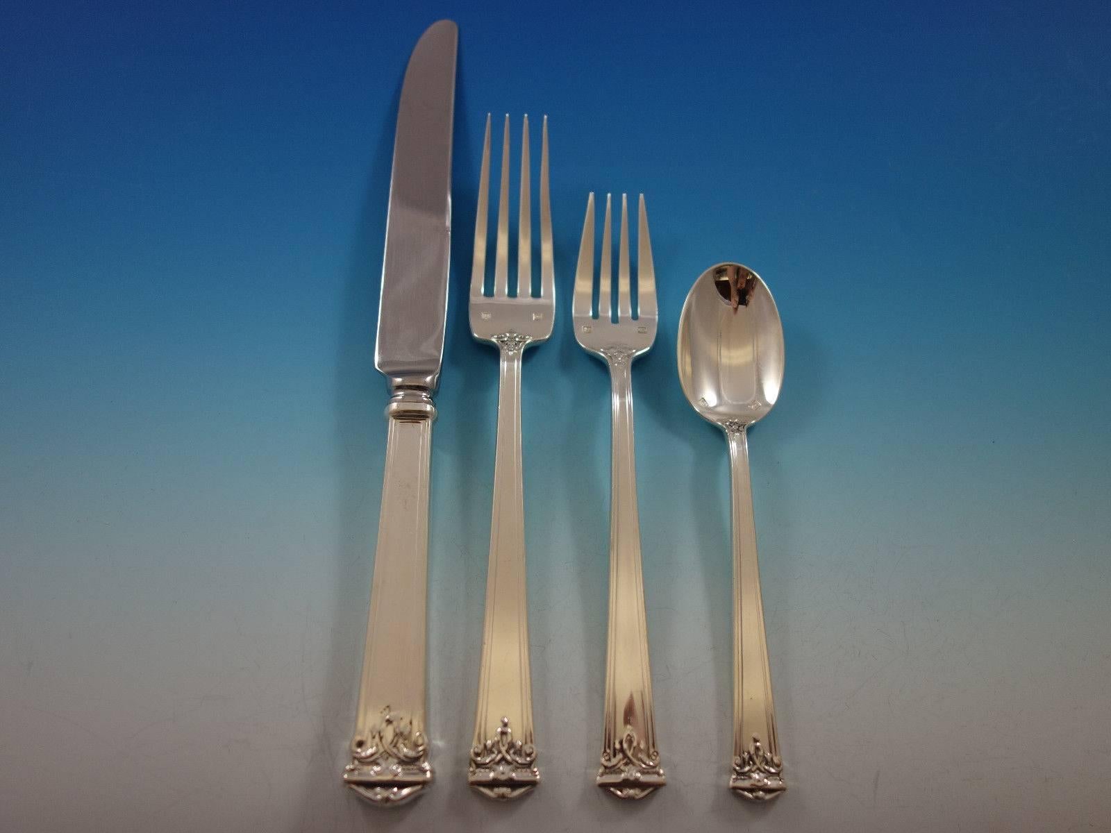 Trianon by Tuttle Sterling Silver Flatware Set 12 Service 60 Pieces Dinner Size 2