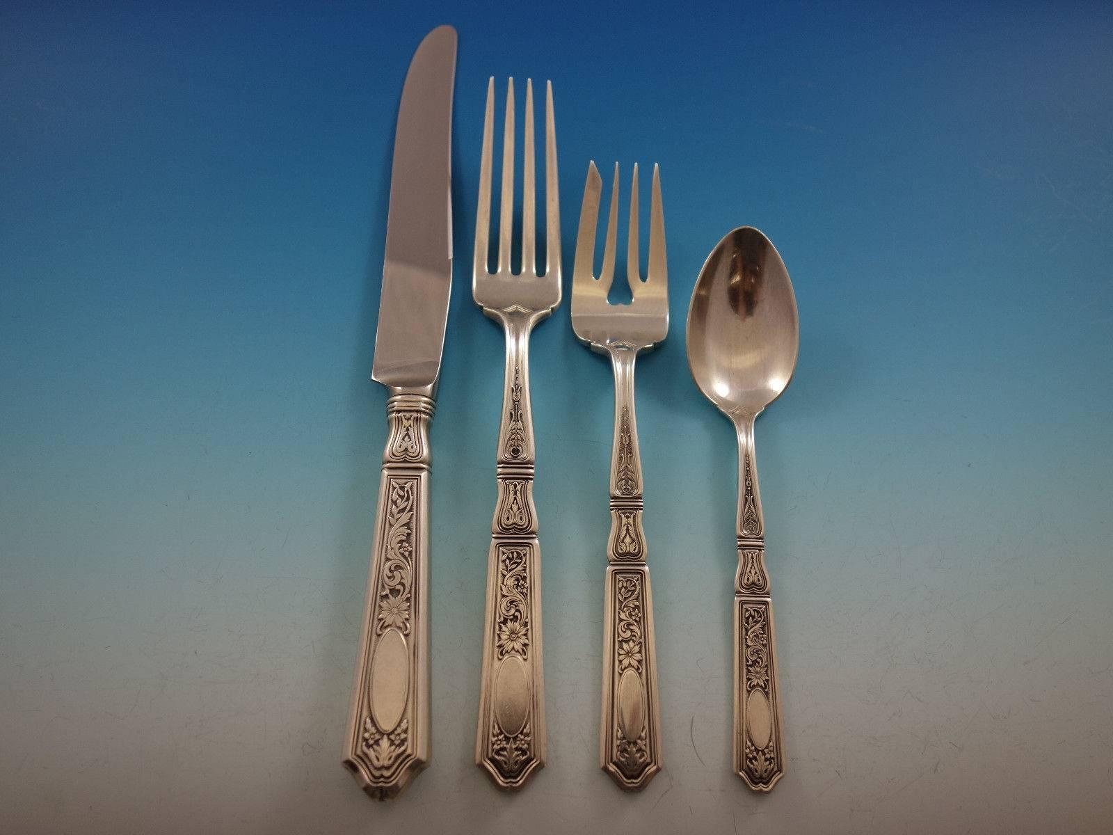 Saint Dunstan Chased by Gorham Sterling Silver Flatware Service Set 62 pc Dinner 1