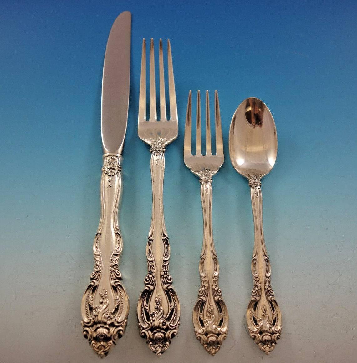 La Scala by Gorham Sterling Silver Flatware Set Service 24 Pieces Dinner Size For Sale 1